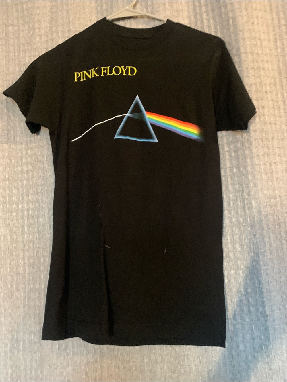 Pink Floyd Black Tee with Prism Rainbow Graphic